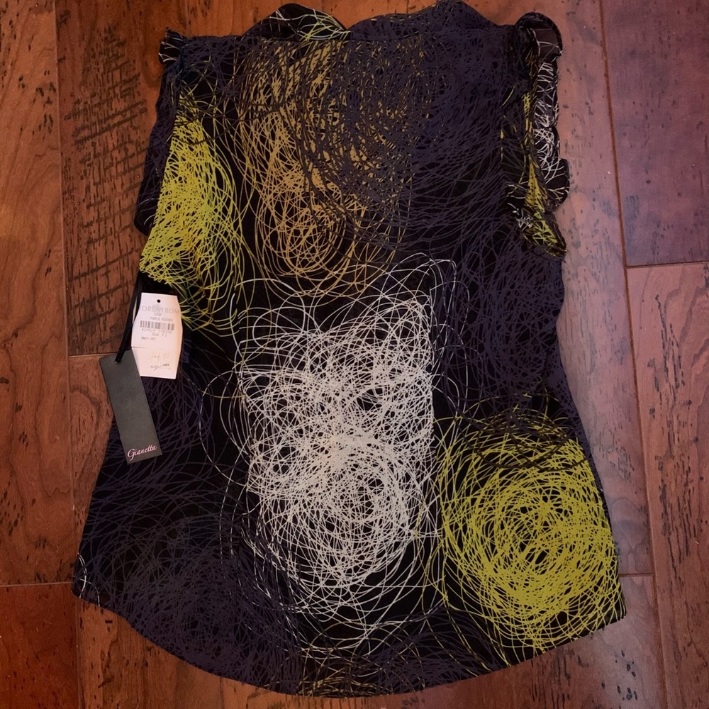 Gianetta// NWT sleeveless blouse black/green PS - Picture 9 of 13
